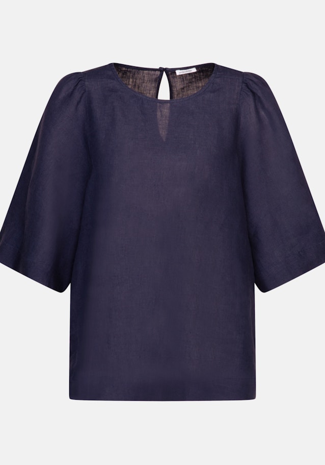 Grande taille Ronde Hals Shirtblouse in Donkerblauw |  Seidensticker Onlineshop