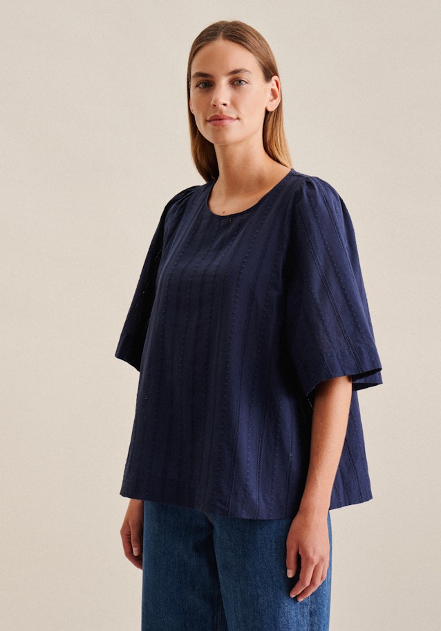 Short sleeve Voile Shirt Blouse in Dark Blue | Seidensticker Onlineshop