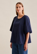 Kurzarm Voile Shirtbluse in Dunkelblau |  Seidensticker Onlineshop