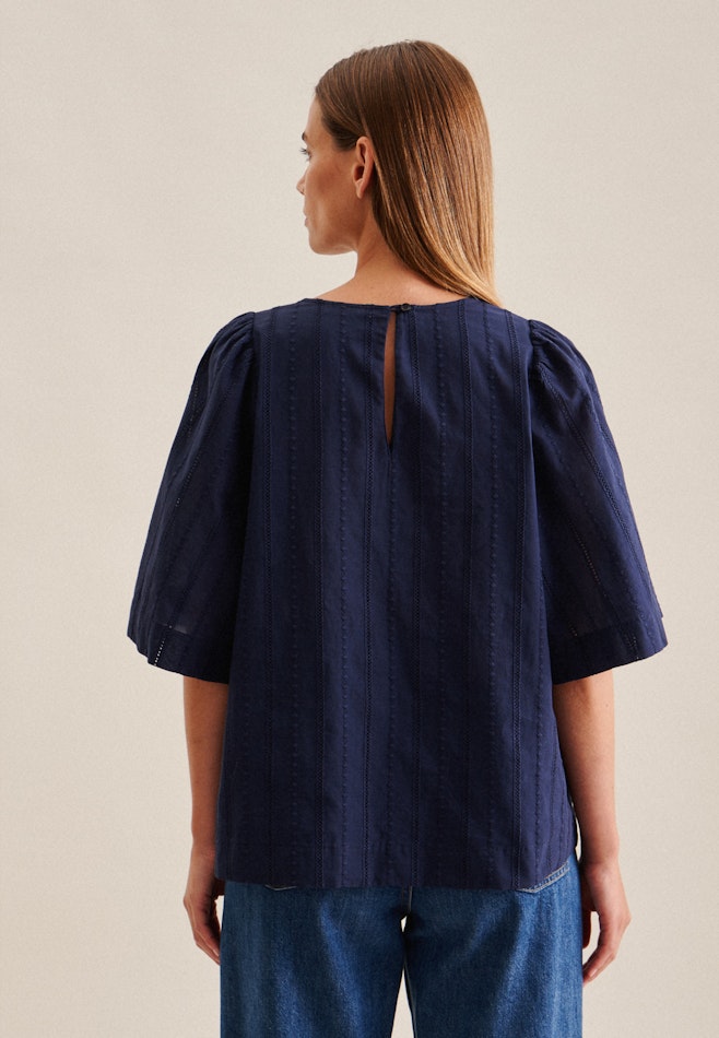 Short sleeve Voile Shirt Blouse in Dark Blue | Seidensticker online shop