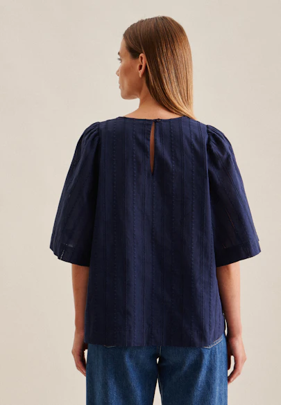 Shirtbluse Streifen in Dunkelblau |  Seidensticker Onlineshop
