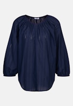 3/4 mouwen Voile Overgooi-Blouse in Donkerblauw |  Seidensticker Onlineshop