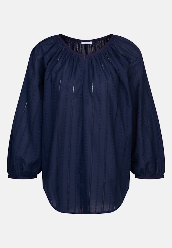 Ronde Hals Overgooi-Blouse in Donkerblauw |  Seidensticker Onlineshop