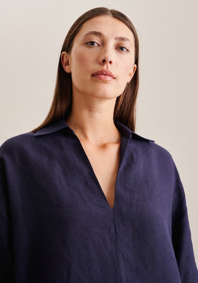 7/8-sleeve Linen Tunic in Dark Blue |  Seidensticker Onlineshop