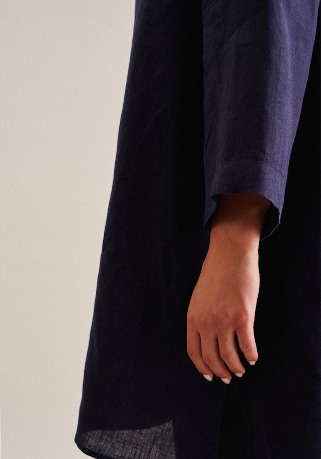 7/8-sleeve Linen Tunic in Dark Blue |  Seidensticker Onlineshop