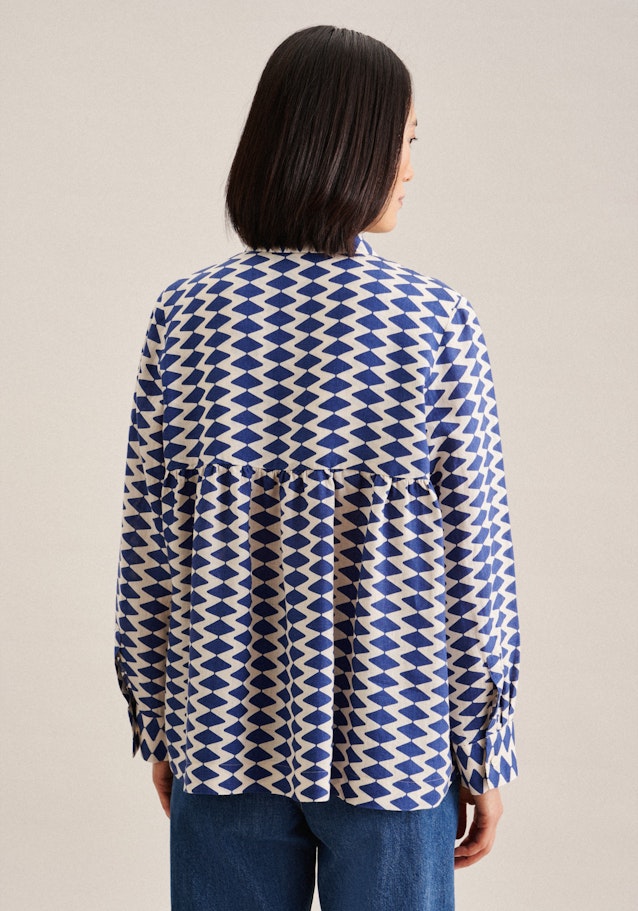 Long sleeve Linen Shirt Blouse in Medium Blue | Seidensticker Onlineshop