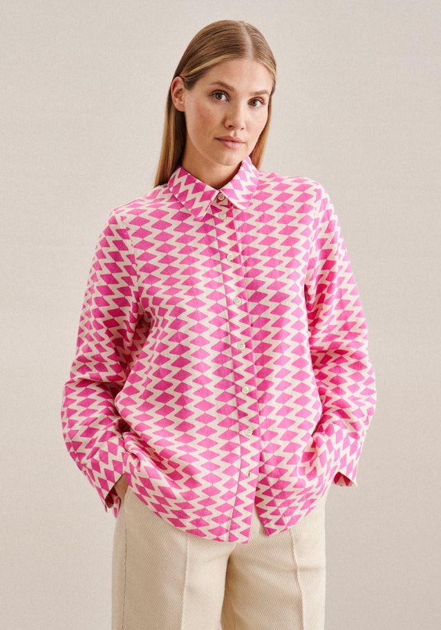 Long sleeve Linen Shirt Blouse in Pink | Seidensticker Onlineshop