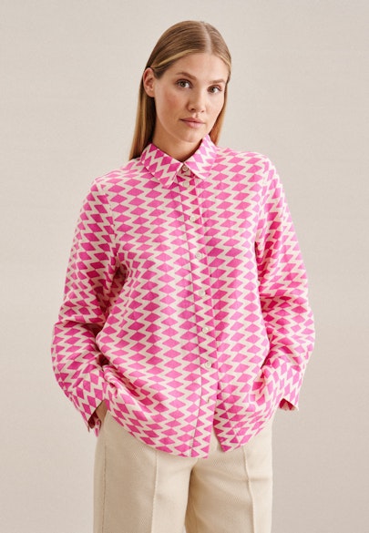 Shirt Blouse Geometric pattern in Pink |  Seidensticker Onlineshop
