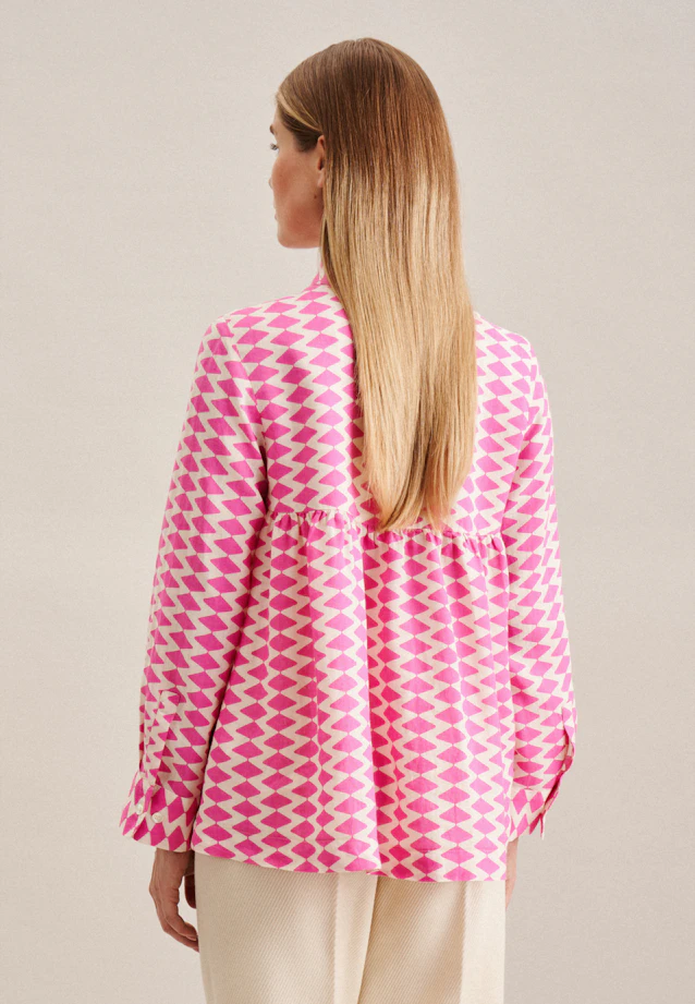 Hemdbluse Geometrische Muster in Rosa/Pink |  Seidensticker Onlineshop