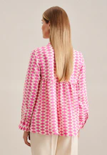 Hemdbluse Geometrische Muster in Rosa/Pink |  Seidensticker Onlineshop