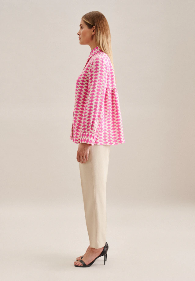 Hemdbluse Geometrische Muster in Rosa/Pink |  Seidensticker Onlineshop