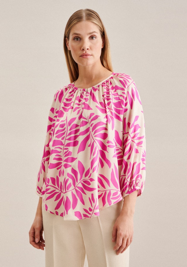 3/4 mouwen Satin Shirtblouse in Roze/Pink | Seidensticker Onlineshop