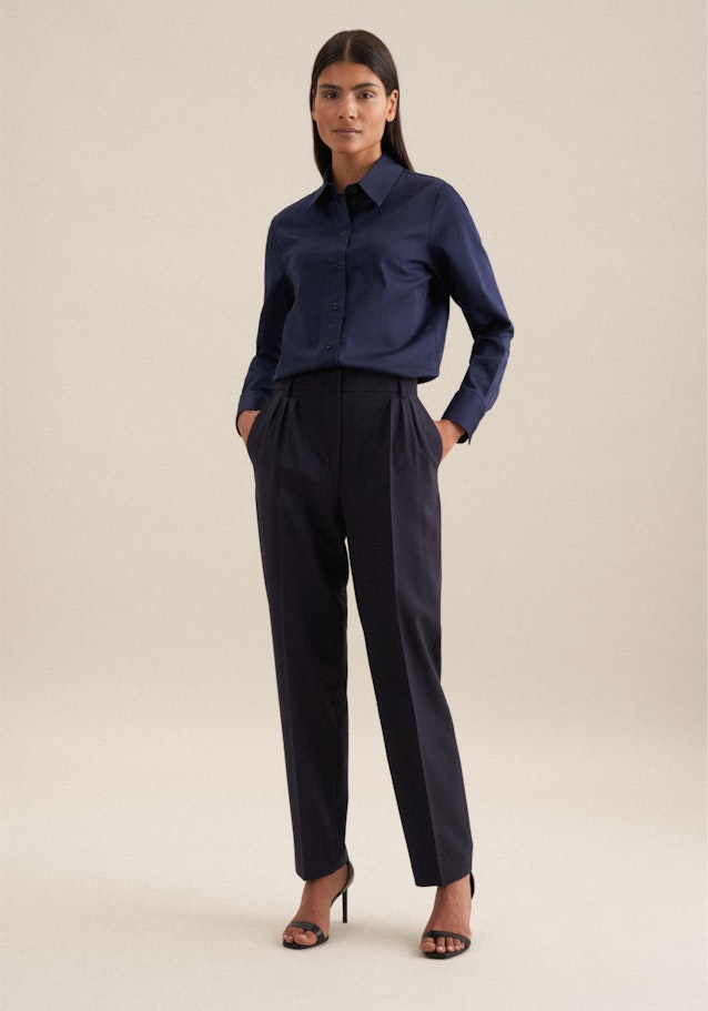 Regular Hemdbluse Uni in Dunkelblau | Seidensticker Onlineshop