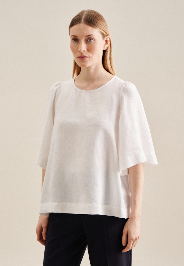 korte arm Linnen Shirtblouse in Wit |  Seidensticker Onlineshop