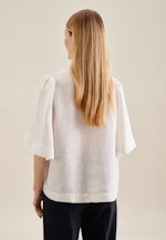 Short sleeve Linen Shirt Blouse in White |  Seidensticker Onlineshop