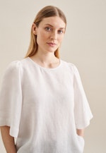 Short sleeve Linen Shirt Blouse in White |  Seidensticker Onlineshop