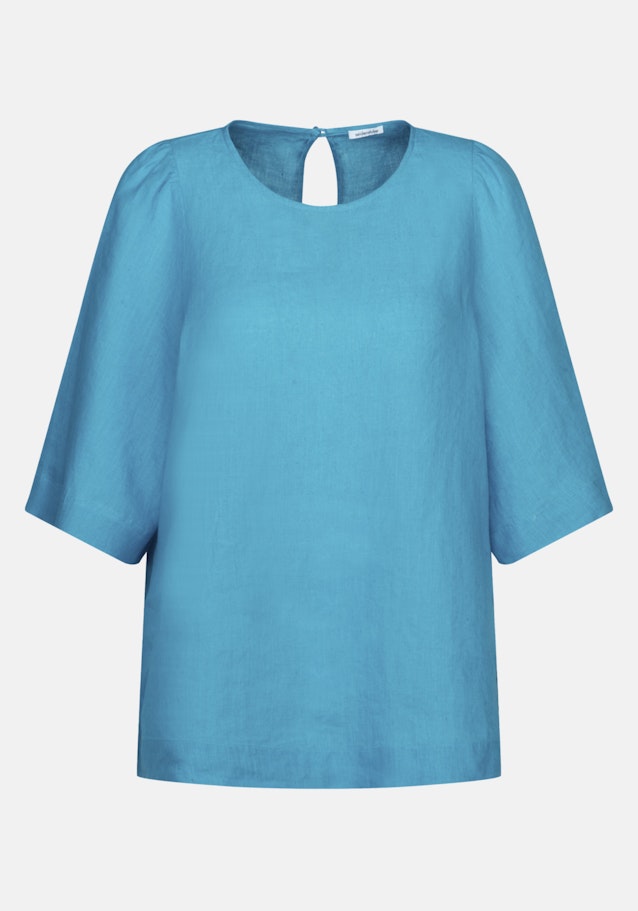 Short sleeve Linen Shirt Blouse in Turquoise |  Seidensticker Onlineshop