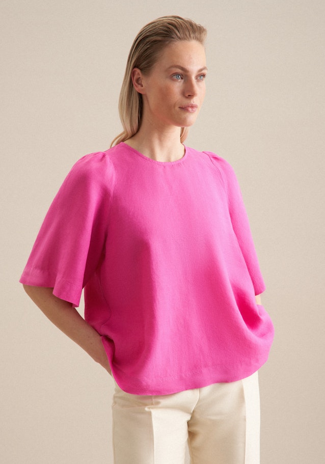 Short sleeve Linen Shirt Blouse in Pink | Seidensticker Onlineshop