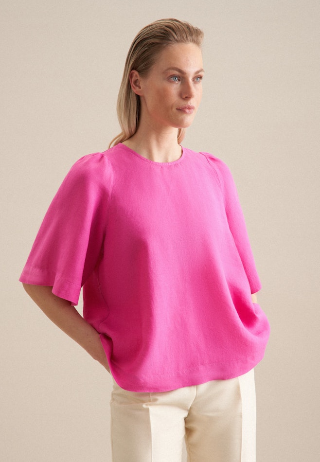 Short sleeve Linen Shirt Blouse in Pink | Seidensticker online shop
