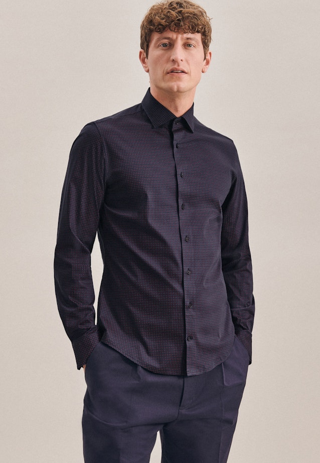 Slim Jersey shirt Print in Dark Blue |  Seidensticker Onlineshop