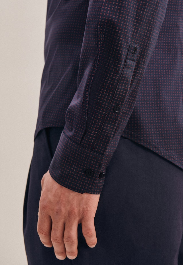 Slim Chemise en jersey Imprimé in Bleu Foncé |  Seidensticker Onlineshop