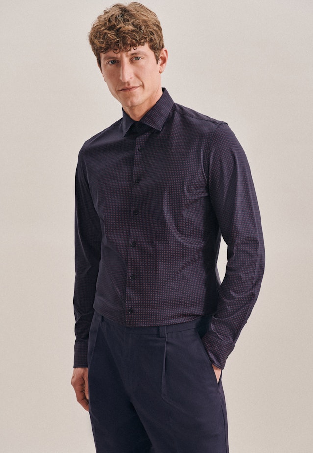 Slim Chemise en jersey Imprimé in Bleu Foncé |  Seidensticker Onlineshop