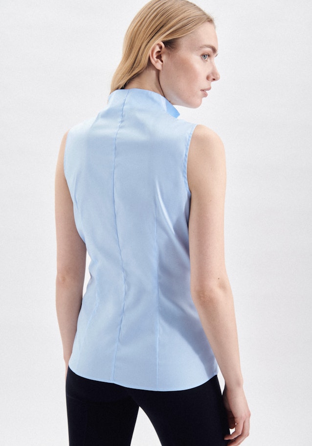 Blouse col Calice Popeline sans manches in Bleu Clair | Seidensticker Onlineshop