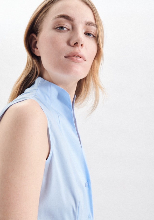 Sleeveless Poplin Chalice Blouse in Light Blue |  Seidensticker Onlineshop