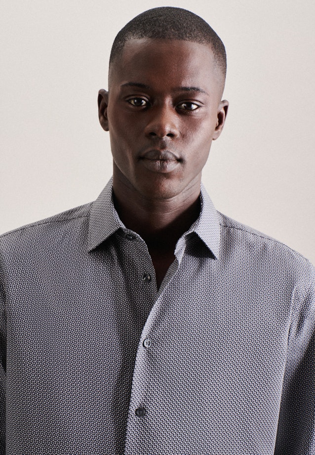 X-Slim Business Hemd Druck in Grau |  Seidensticker Onlineshop