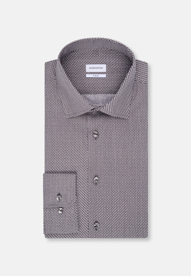 X-Slim Business Hemd Druck in Grau |  Seidensticker Onlineshop
