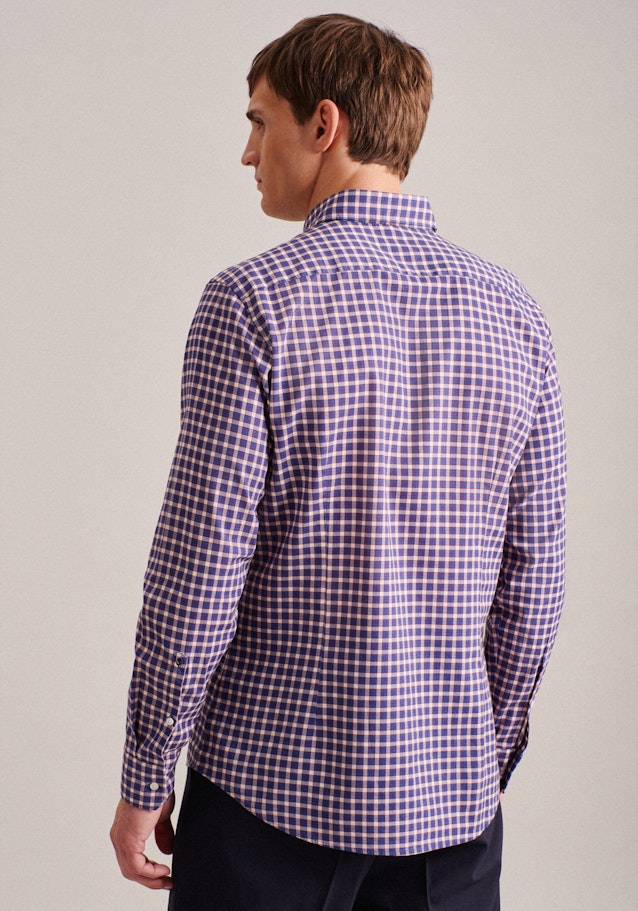 Linen shirt in Shaped with Kent-Collar in Medium Blue | Seidensticker Onlineshop