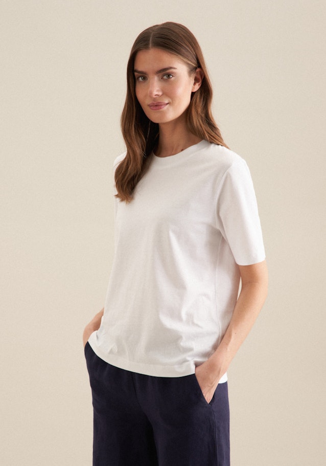 Ronde Hals T-Shirt in Wit | Seidensticker Onlineshop