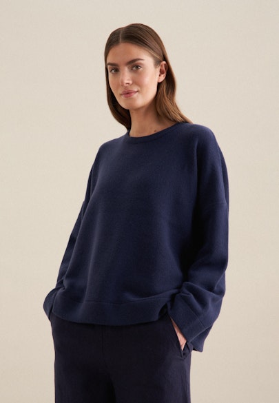 Rundhals Pullover  , Uni in Dunkelblau |  Seidensticker Onlineshop