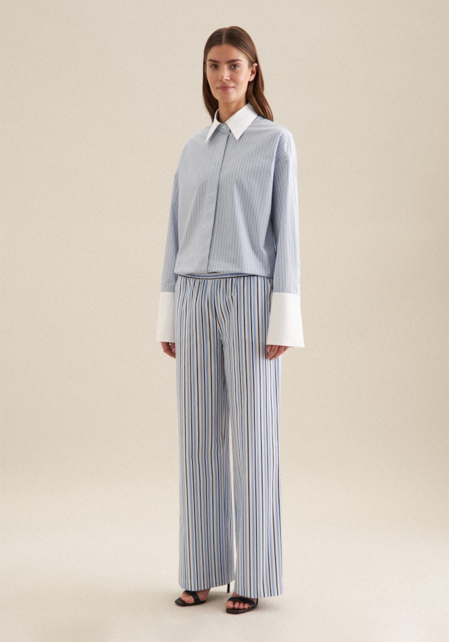 Regular Pantalons A Rayures in Bleu Clair | Seidensticker Onlineshop
