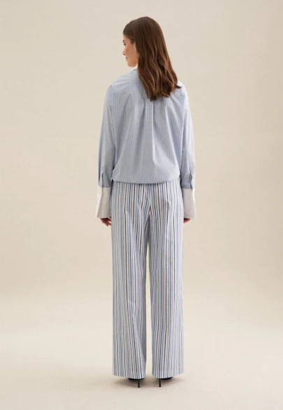 Regular Pantalons A Rayures in Bleu Clair |  Seidensticker Onlineshop