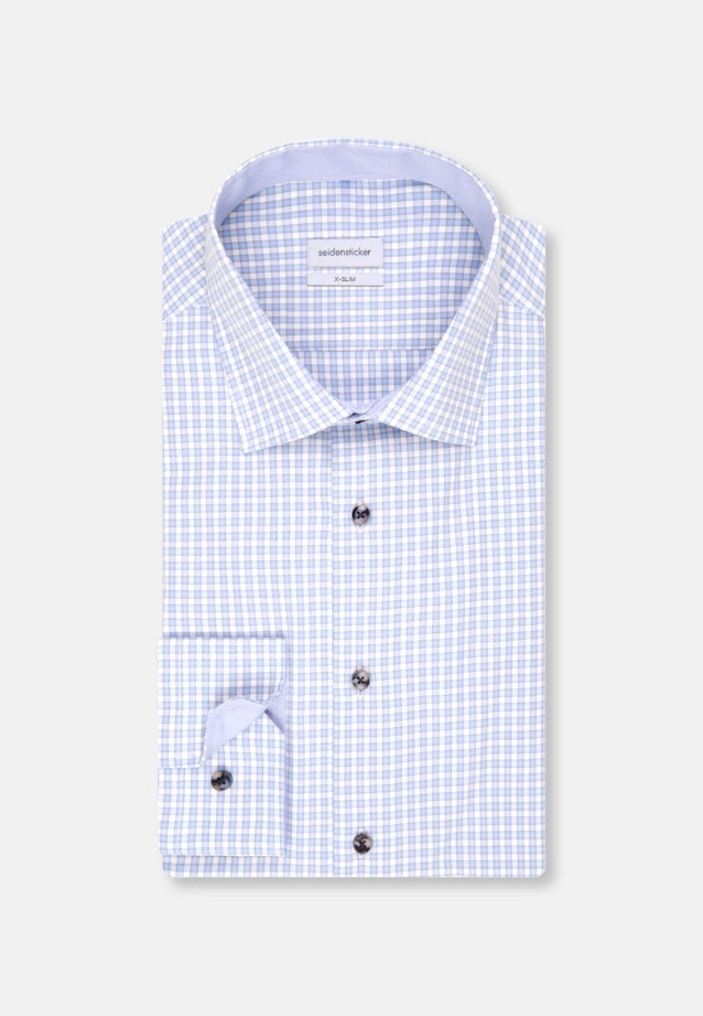 X-Slim Business Hemd Karo in Hellblau |  Seidensticker Onlineshop