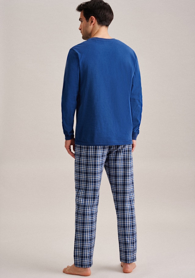Henley Pyjama in Middelmatig Blauw | Seidensticker Onlineshop