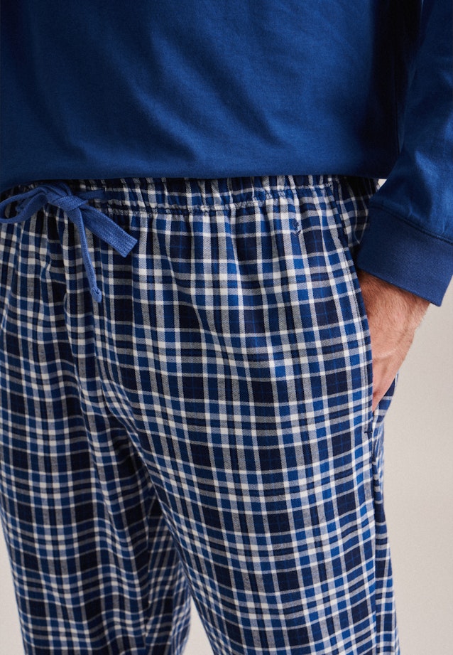 Henley Pyjama Regular in Mittelblau |  Seidensticker Onlineshop