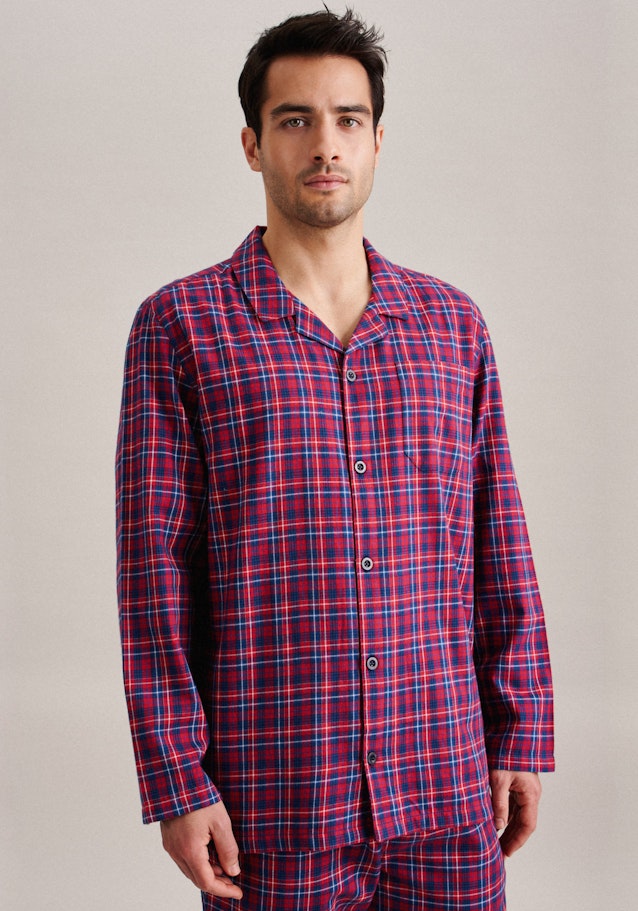 Pyjama Regular Manche Longue À Revers in Rouge | Seidensticker Onlineshop