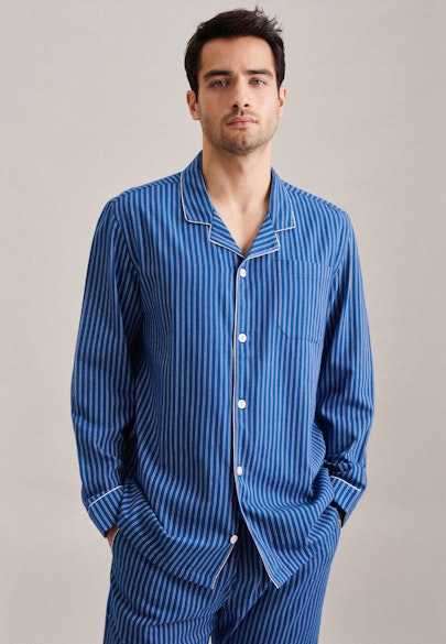 Regular Pyjama Streifen in Mittelblau |  Seidensticker Onlineshop