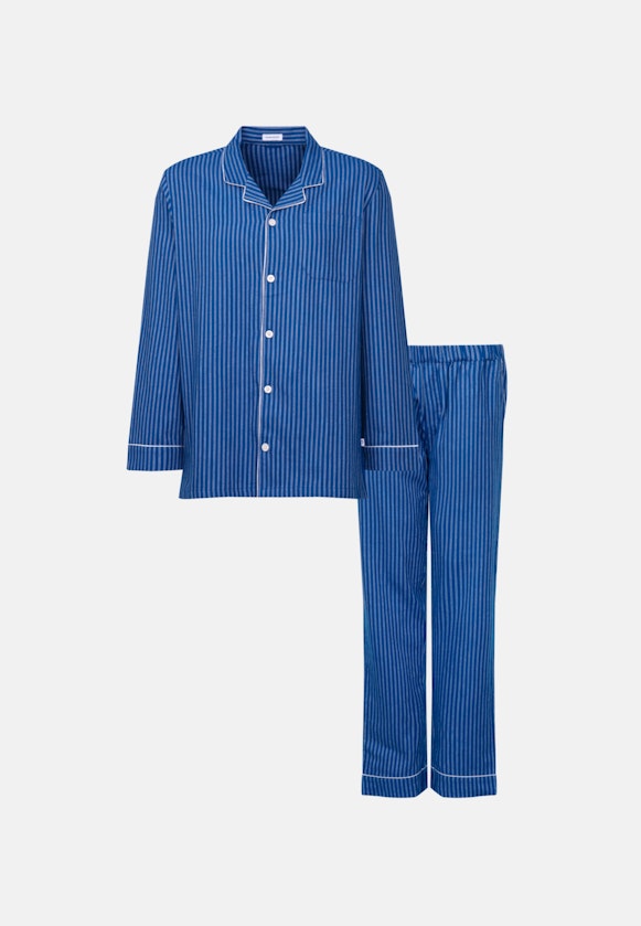 Pyjama aus 100% Baumwolle in Mittelblau |  Seidensticker Onlineshop