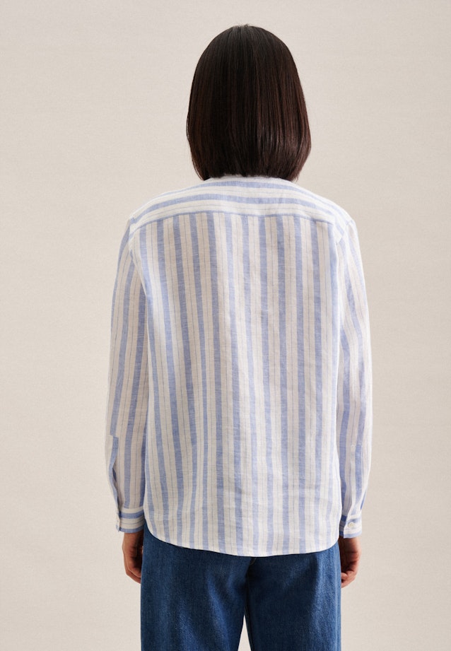Long sleeve Linen Tunic in Medium Blue | Seidensticker Onlineshop