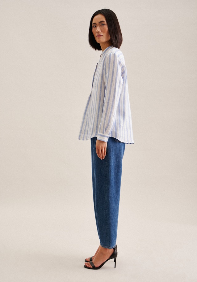 Long sleeve Linen Tunic in Medium Blue |  Seidensticker Onlineshop