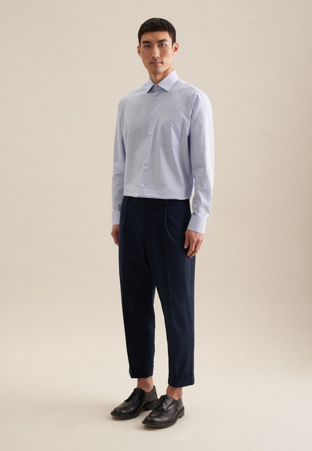 Regular Business Hemd Druck in Hellblau |  Seidensticker Onlineshop