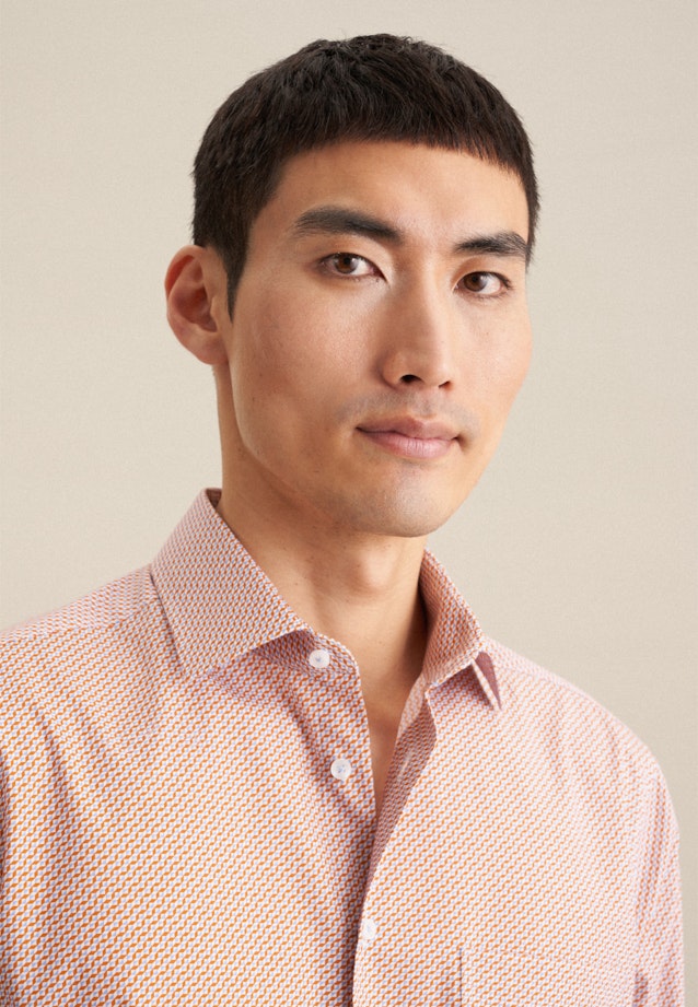 Regular Business shirt Print in Orange |  Seidensticker Onlineshop