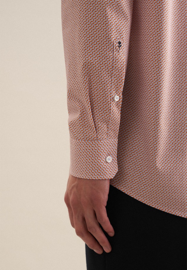 Regular Business shirt Print in Orange |  Seidensticker Onlineshop