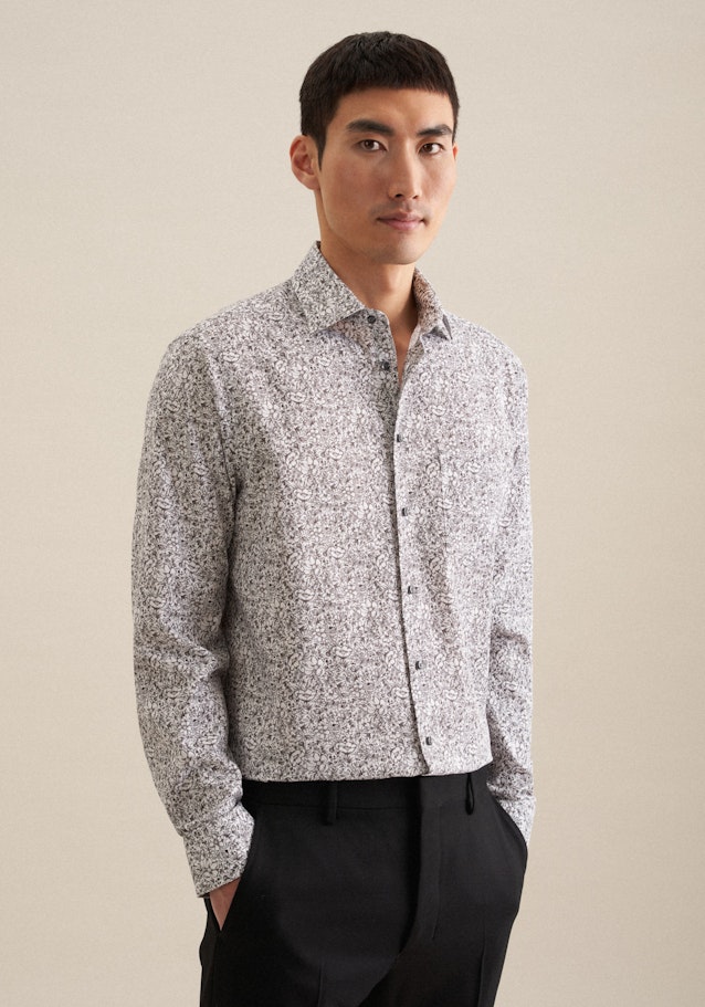 Business Shirt in Regular with Kent-Collar in Grey | Seidensticker Onlineshop