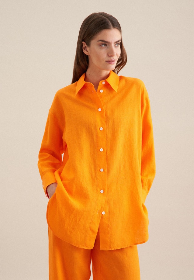 Leinen Longbluse in Orange |  Seidensticker Onlineshop