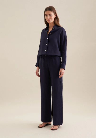 Regular Trousers Uni in Dark Blue |  Seidensticker Onlineshop