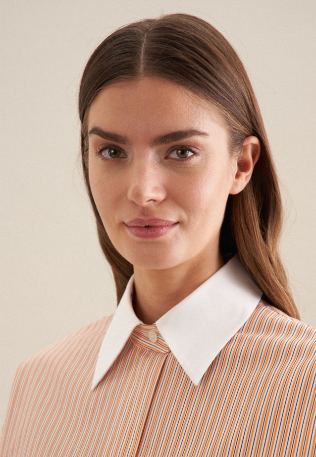Shirt Blouse Stripes in Orange |  Seidensticker Onlineshop
